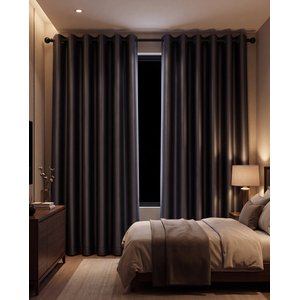 Halkalı Blackout Fon Perde Antrasit Renk Özel Ölçü 500x260 cm