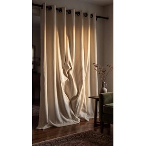 Halkalı Blackout Fon Perde Ekru Renk Özel Ölçü 500x240 cm