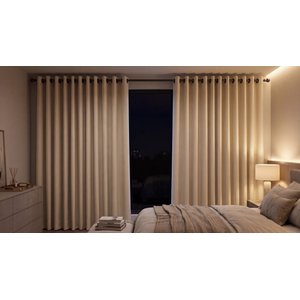 Halkalı Blackout Fon Perde Ekru Renk Özel Ölçü 500x240 cm