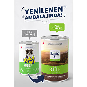 Sos İçerisinde Et Parçacıklı Kuzu Etli Ve Dana Etli Köpek Konservesi 400 Gr 24 Adet
