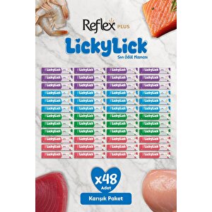 Plus Lickylick Sıvı Ödül Maması Karışık Paket 15g X 48 Adet
