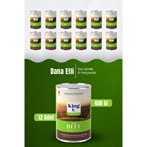 Sos İçerisinde Et Parçacıklı Dana Etli Köpek Konservesi 400 Gr X 12 Adet