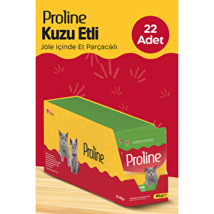 Pouch Kuzu Etli Yaş Kedi Mama 22 X 85 Gr