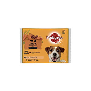 Pouch Sığır Etli Kuzulu Ve Hindili Yetişkin Köpek Konservesi 4x100 Gr