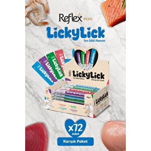 Plus Lickylick Kedi Sıvı Ödül Maması Karışık Paket 15g X 72 Adet