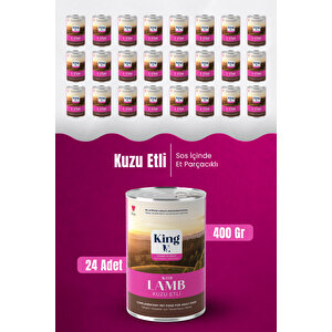 Sos İçerisinde Et Parçacıklı Kuzu Etli Köpek Konservesi 400 G X 24 Adet