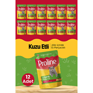 Pouch Kuzu Etli Yaş Kedi Mama 12 X 85 Gr