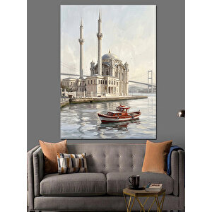 Güneşli İstanbul Boğazı Ve Camii Dekoratif Kanvas - Mdf Ahşap Tablo 50x70 cm