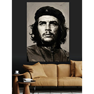Che Guevara Siyah Beyaz Portre Dekoratif Kanvas - Mdf Ahşap Tablo 50x70 cm