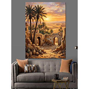 Gün Batımında Vahşi Savana Manzarası Dekoratif Kanvas - Mdf Ahşap Tablo 70x100 cm
