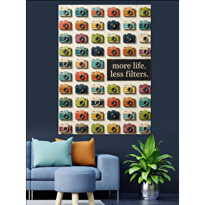 Bir Sürü Renkli Kamera Posteri Dekoratif Kanvas - Mdf Ahşap Tablo 100x140 cm