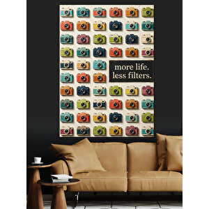 Bir Sürü Renkli Kamera Posteri Dekoratif Kanvas - Mdf Ahşap Tablo 100x140 cm