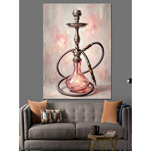 Pembe Şık Tasarımlı Mistik Nargile Dekoratif Kanvas - Mdf Ahşap Tablo 70x100 cm