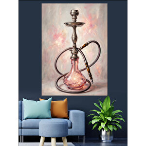 Pembe Şık Tasarımlı Mistik Nargile Dekoratif Kanvas - Mdf Ahşap Tablo 70x100 cm