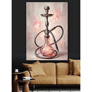Pembe Şık Tasarımlı Mistik Nargile Dekoratif Kanvas - Mdf Ahşap Tablo 70x100 cm