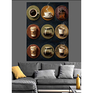 Dünya Kahve Hazırlama Çeşitleri Rehberi Dekoratif Kanvas - Mdf Ahşap Tablo 100x140 cm