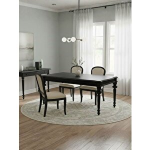 Ariston Ahşap Açılır Mutfak Masası 120cm Siyah