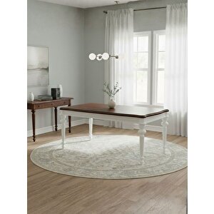 Ariston Ahşap Açılır Mutfak Masası 120cm Ceviz Beyaz