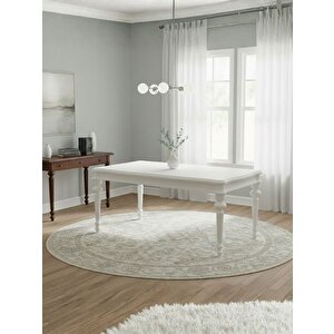 Ariston Ahşap Açılır Mutfak Masası 120cm Beyaz