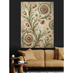 Mutfak Duvarı Çiçekli Desenli Kağıt Dekoratif Kanvas - Mdf Ahşap Tablo 70x100 cm