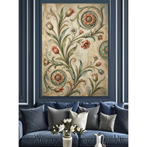 Mutfak Duvarı Çiçekli Desenli Kağıt Dekoratif Kanvas - Mdf Ahşap Tablo 70x100 cm