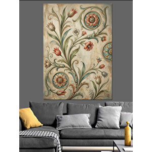 Mutfak Duvarı Çiçekli Desenli Kağıt Dekoratif Kanvas - Mdf Ahşap Tablo 70x100 cm
