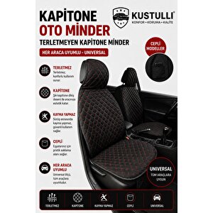 3'lü Pilot Kapitone Terletmeyen Oto Koltuk Minder Cepli Model (kırmızı)