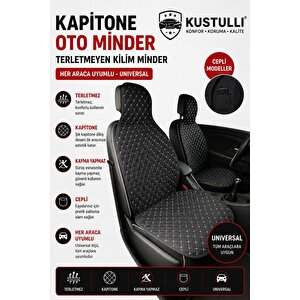 3'lü Pilot Kapitone Terletmeyen Oto Koltuk Minder Cepli Model (gri)