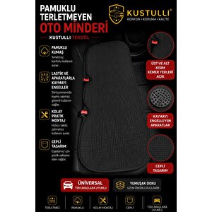 3'lü Pilot Terletmeyen Oto Koltuk Kilim Minder Cepli Model (siyah)