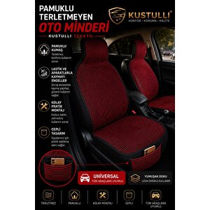 3'lü Pilot Terletmeyen Oto Koltuk Kilim Minder Cepli Model (kırmızı)