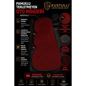 3'lü Pilot Terletmeyen Oto Koltuk Kilim Minder Cepli Model (kırmızı)