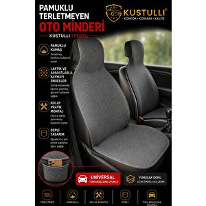 3'lü Pilot Terletmeyen Oto Koltuk Kilim Minder Cepli Model (gri)