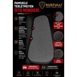 3'lü Pilot Terletmeyen Oto Koltuk Kilim Minder Cepli Model (gri)