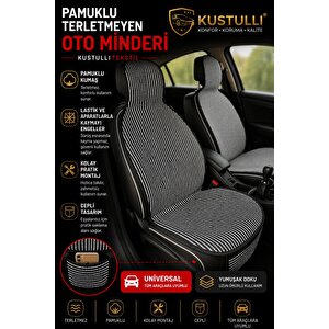 3'lü Pilot Terletmeyen Oto Koltuk Kilim Minder Cepli Model (siyah/beyaz)