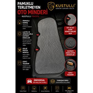 3'lü Pilot Terletmeyen Oto Koltuk Kilim Minder Cepli Model (siyah/beyaz)