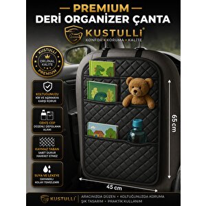 Koltuk Arkası Deri Organizer Çok Cepli Düzenleyici Çanta (siyah)