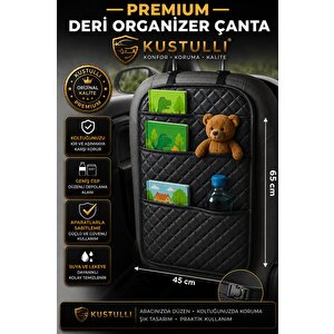Koltuk Arkası Deri Organizer Çok Cepli Düzenleyici Çanta (gri)