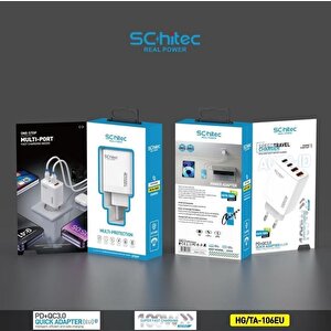 Schitec 100w 4 Çıkışlı Hızlı Şarj Başlığı Ve 67w Usba To Type-c Ve Hızlı Şarj Kablosu 1m Hedi̇ye