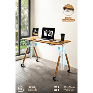 O-flex Oak Yükseklik Ayarlı Çalışma Masası
