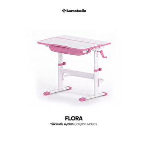 Flora Yükseklik Ayarlı Çocuk Çalışma Masası - Pembe Pembe