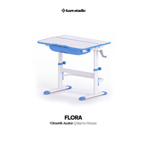 Flora Yükseklik Ayarlı Çocuk Çalışma Masası - Mavi Mavi