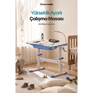 Flora Yükseklik Ayarlı Çocuk Çalışma Masası - Mavi Mavi