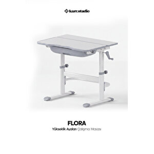 Flora Yükseklik Ayarlı Çocuk Çalışma Masası - Gri Gri