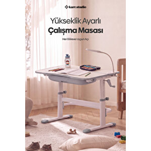 Flora Yükseklik Ayarlı Çocuk Çalışma Masası - Gri Gri