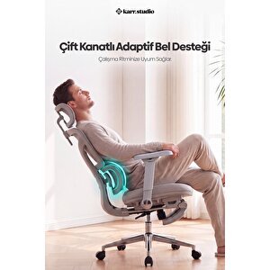 Braga Ergonomik Çalışma Koltuğu - Gri Gri