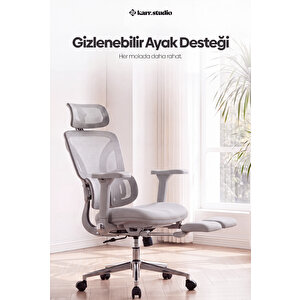 Braga Ergonomik Çalışma Koltuğu - Gri Gri