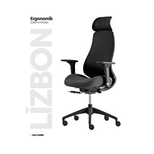 Lizbon Ergonomik Çalışma Koltuğu Siyah