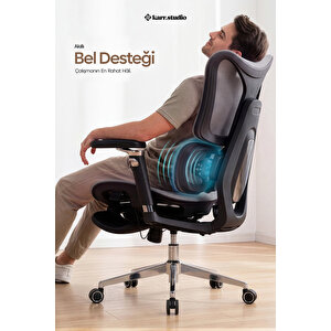 Okawa Titreşimli Masaj Destekli Ergonomik Çalışma Koltuğu - Siyah Siyah