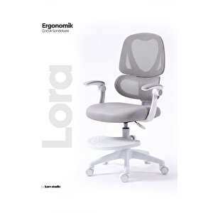 Lora Ergonomik Çocuk Çalışma Sandalyesi - Gri Gri