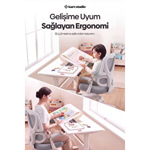Lora Ergonomik Çocuk Çalışma Sandalyesi - Gri Gri